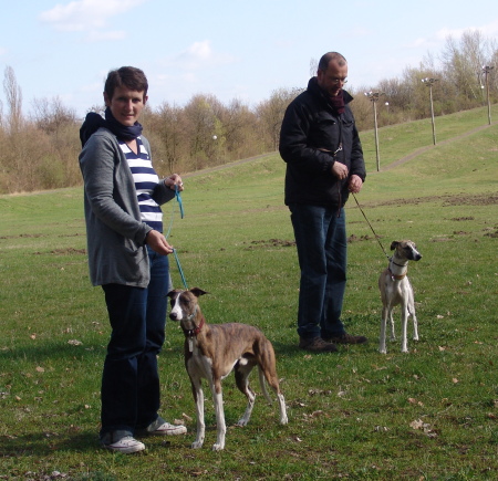 Tanja mit Floppy und Stefan mit Diego